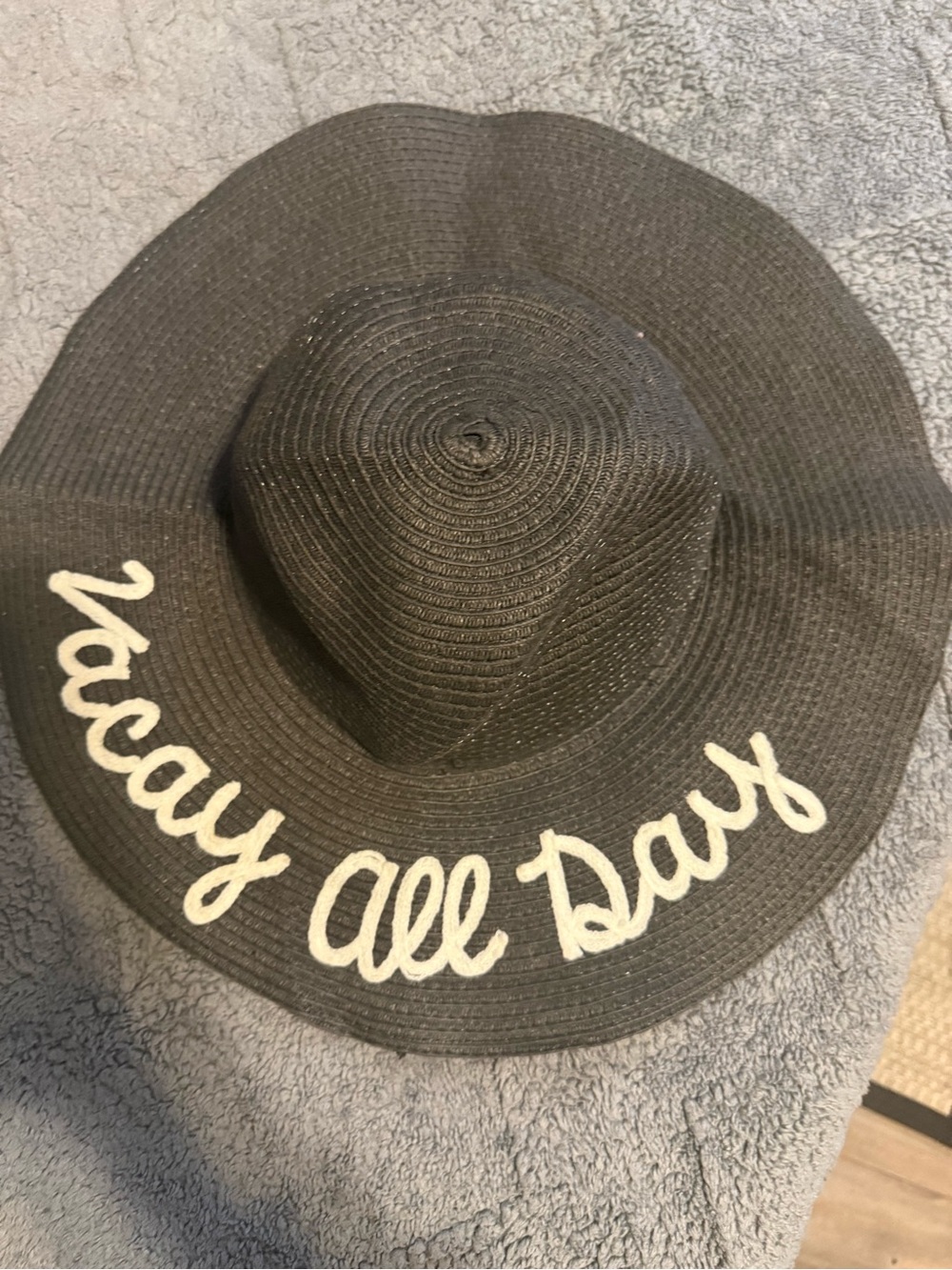 Vacay All Day Kids' Wide Brim Sun Hat - Black